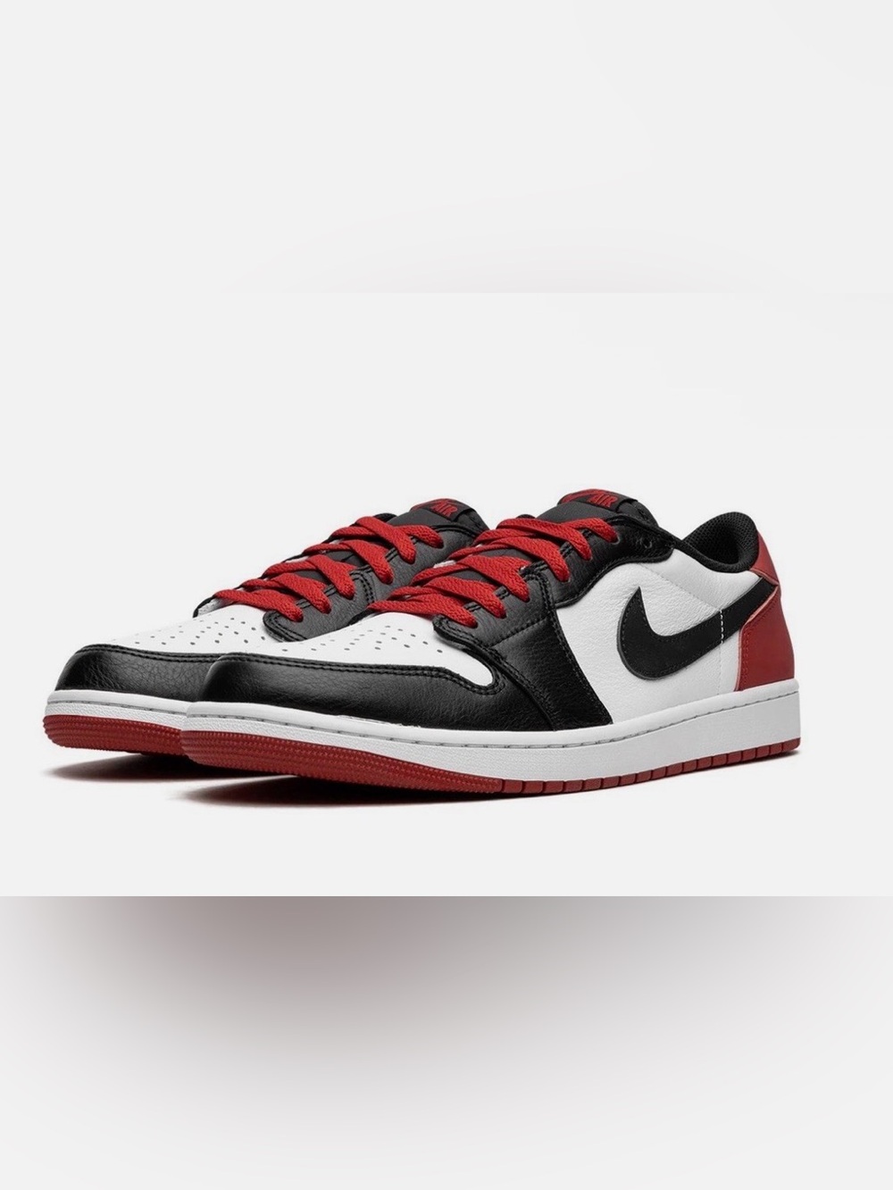 Nike Air Jordan 1 Low Black White Red Sneakers